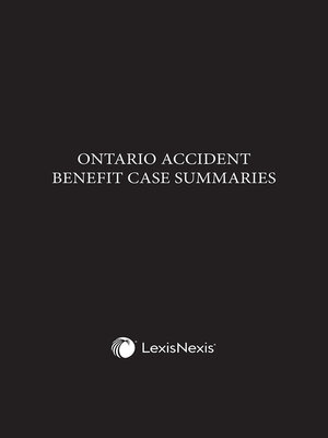 cover image of Ontario Accident Benefit Case Summaries